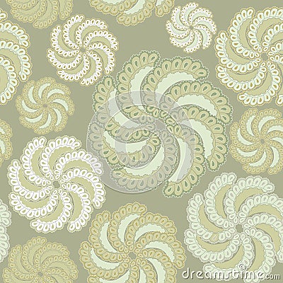 Abstract floral yellow seamless pattern Vector Illustration
