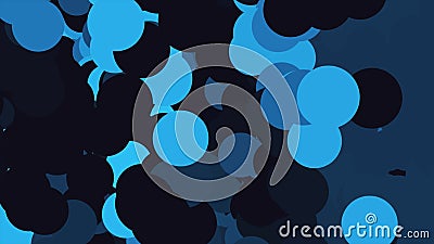Abstract flow of dark circles. Animation. Abstract background of moving stream of large circles of colored circles Stock Photo