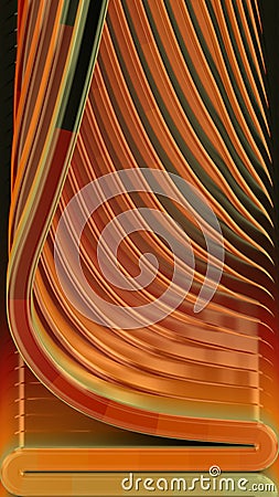 Abstract flow of multi-colored lines with a stepped gradient. Digital illustration background. 3d rendering Cartoon Illustration