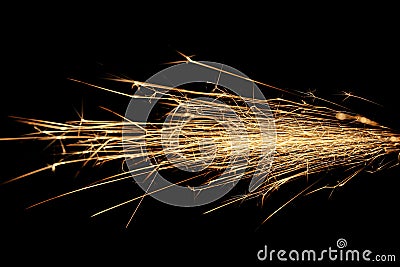 Sparks on black Stock Photo