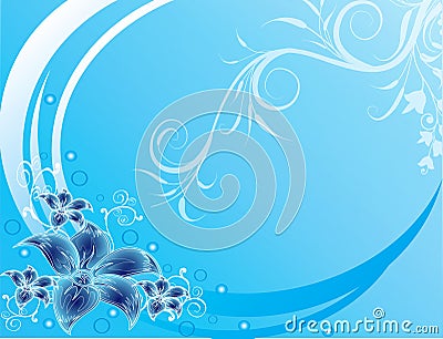 Abstract flower Illustration flower spring blue Stock Photo