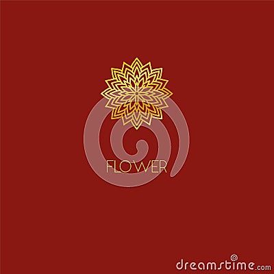 Abstract flower logo icon design. Elegant lotus line symbol. Template for creating unique luxury Vector Illustration