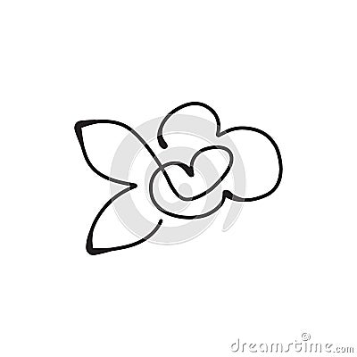 Abstract flower in one line drawing style Vector Illustration