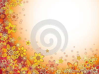 Abstract flower orange color pattern Vector Illustration