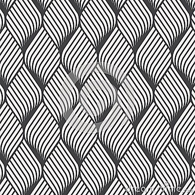 Abstract flower ripple pattern. Repeating vector texture. Wavy graphic background. Simple geometric waves. Vector Illustration