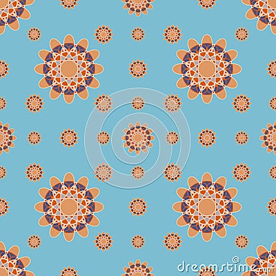 Abstract flowers on a blue background Vector Illustration