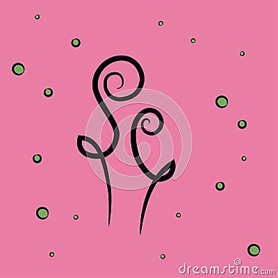 Abstract flowers or mother and child Vector Illustration