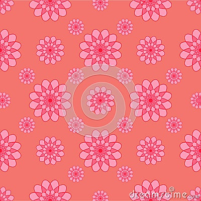 Abstract flowers on pink background Vector Illustration