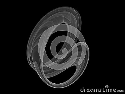 Abstract flowing smoke shape - isolated on black background Stock Photo