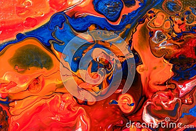 Fluid Art. Abstract Acrylic Pouring Stock Photo