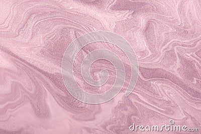Abstract fluid art background purple and lilac color. Liquid marble. Acrylic painting on canvas with pink shiny gradient Stock Photo