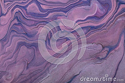 Abstract fluid art background purple and lilac color. Liquid marble. Acrylic painting with navy blue gradient and splash Stock Photo