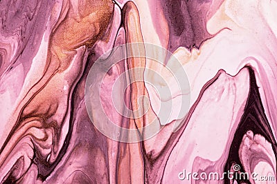 Abstract fluid art background purple and pink colors. Liquid marble. Acrylic painting with lilac gradient and splash Stock Photo