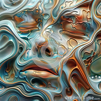 Swirling Multicolored Patterns in Abstract Fluid Art, generative ai Stock Photo