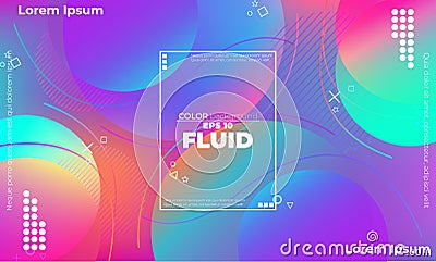 Abstract fluid color pattern of neon color liquid gradient background with modern geometric Stock Photo