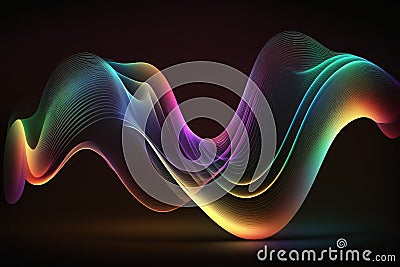 Abstract Fluid 3d Render Holographic Wave. Finn Gradient Design for Banners, Backgrounds, Wallpapers. Generative Ai Stock Photo