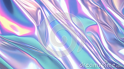 Abstract fluid holographic texture with an iridescent spectrum colors Stock Photo