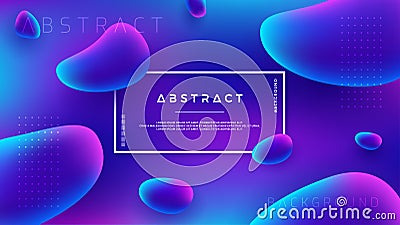 Abstract Fluid Liquid vector background design. Abstract 3D blue, purple, pink background Vector Illustration