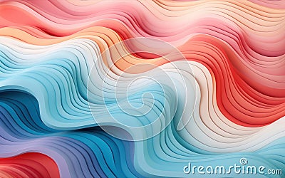 Abstract fluid pastel color waves background with colorful gradients and smooth texture. Wavy lines wallpaper. Generative AI Vector Illustration