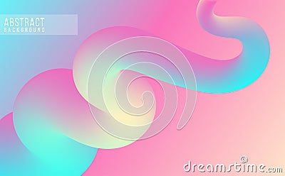 Abstract fluid trendy gradient banner design with 3d colorful curved line. Vector artistic illustration. Vector Illustration