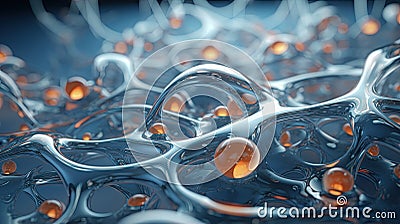 Abstract Fluidity: Intertwined Blue and Amber Hues Stock Photo