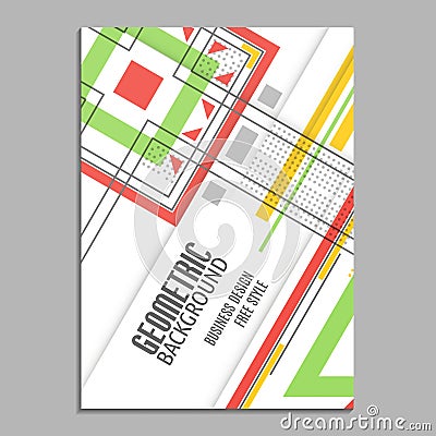 Abstract flyer brochure design template cover colored stripes Stock Photo
