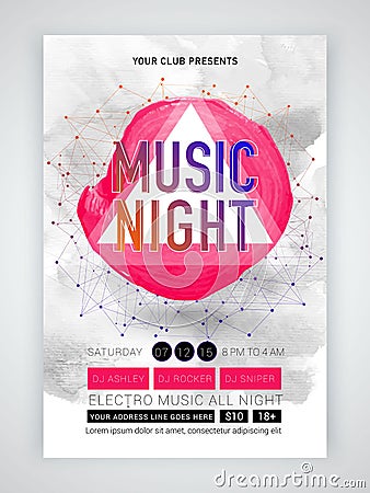 Abstract flyer, template or banner for Music. Stock Photo