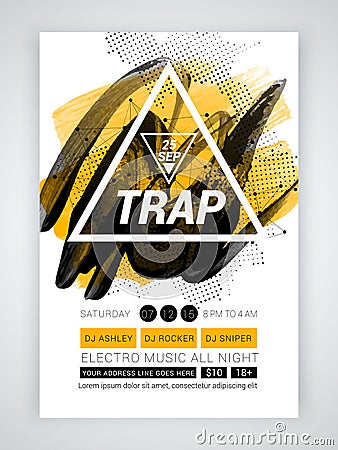 Abstract flyer, template or banner for Music. Stock Photo