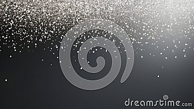 Abstract flying white particles on black background. Neural network generated image Stock Photo