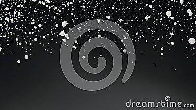 Abstract flying white particles on black background. Neural network generated image Stock Photo