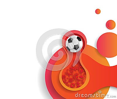 Abstract football background with soccer ball. Vector Illustration