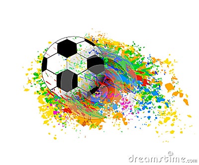 Abstract sports background with soccer ball Vector Illustration