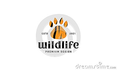 Abstract footprints tiger wild logo vector icon illustration design Vector Illustration