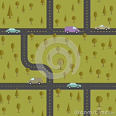 Abstract forest seamless pattern Vector Illustration