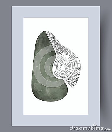 Abstract form creative picture wall art print Vector Illustration