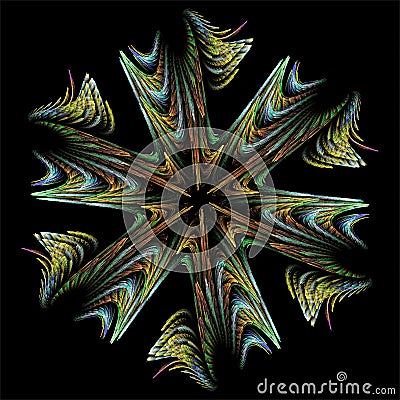 Abstract fractal art color colorful round decoration like snow shape Stock Photo