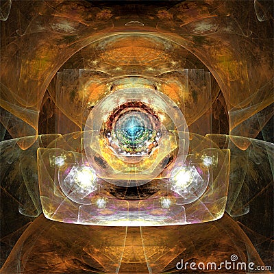 Digital computer fractal art abstract fractals crazy rusty locomotive Stock Photo