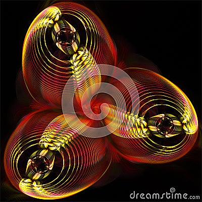 Digital computer fractal art abstract fractals mystic futuristic shining objects Stock Photo