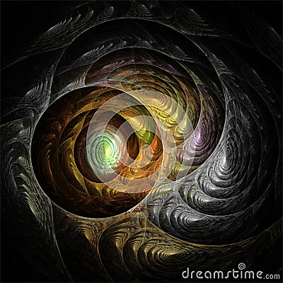 Abstract fractal art color structure fantasy romantic circles and spirals Stock Photo