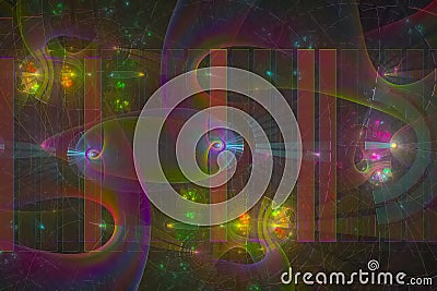 Abstract fractal backdrop nebula science creative motion explosion fantasy dynamic, overlay Stock Photo