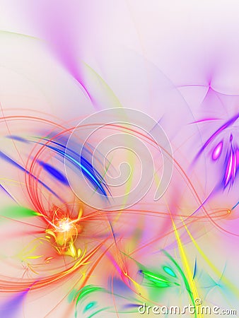 Abstract fractal background 3D rendering Cartoon Illustration