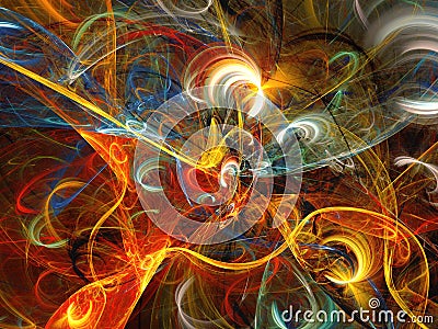 Abstract fractal background 3D rendering Cartoon Illustration