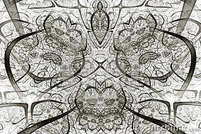 Abstract fractal background. Highly detailed background in grey tones with elements of spirals, lines and patterns. For your creat Stock Photo