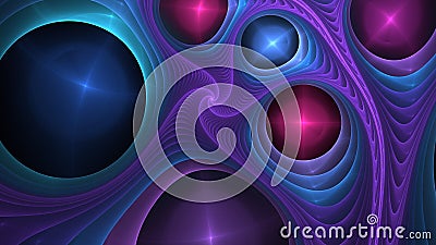 Abstract fractal color with bubbles, background Stock Photo