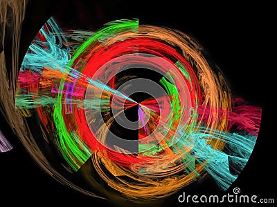 Abstract fractal color burst card curled creative flare modern vibrant technology , design Stock Photo