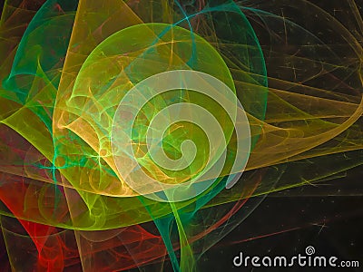 Abstract fractal dynamic decorative futurist card vibrant , design Stock Photo