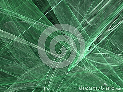 Abstract fractal with a dark green curved lines and waves Stock Photo