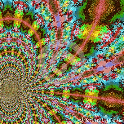 Abstract fractal diagonal kaleidoscope in rainbow colors. Stock Photo