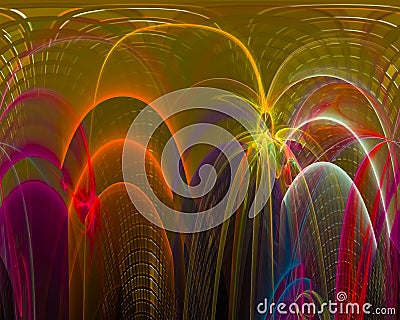 Abstract fractal, dynamic emanating dark explosion fantasy imagination design explosion, fantastic Stock Photo
