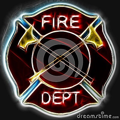 Abstract fractal Fire department Maltese cross Stock Photo